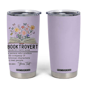 Personalized Booktrovert Tumbler Cup Custom Name Funny Book Lovers Gifts For Women TB10 Purple Print Your Wear