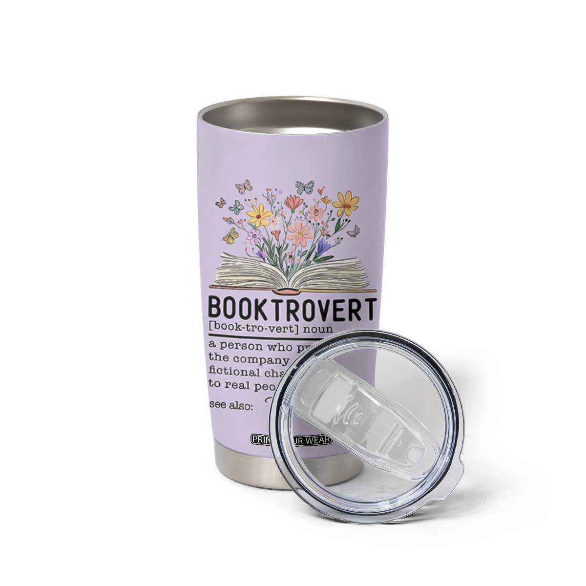 Personalized Booktrovert Tumbler Cup Custom Name Funny Book Lovers Gifts For Women TB10 Print Your Wear