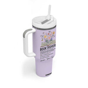 Personalized Booktrovert Tumbler With Handle Custom Name Funny Book Lovers Gifts For Women TB10 Print Your Wear