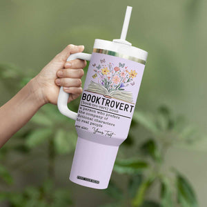 Personalized Booktrovert Tumbler With Handle Custom Name Funny Book Lovers Gifts For Women TB10 Print Your Wear