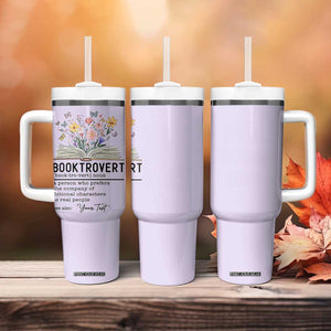 Personalized Booktrovert Tumbler With Handle Custom Name Funny Book Lovers Gifts For Women TB10 Print Your Wear