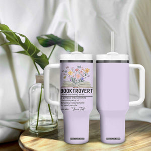 Personalized Booktrovert Tumbler With Handle Custom Name Funny Book Lovers Gifts For Women TB10 Print Your Wear
