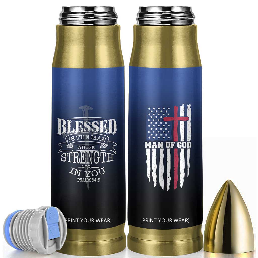 Christian Gifts for Men Bullet Tumbler Religious Cross US Flag Prayer Patriotic TB10 Navy Print Your Wear
