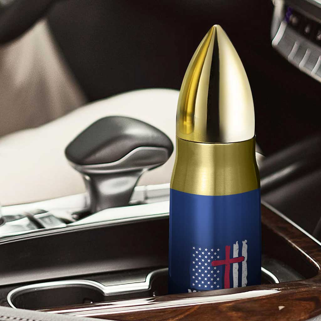 Christian Gifts for Men Bullet Tumbler Religious Cross US Flag Prayer Patriotic TB10 Print Your Wear