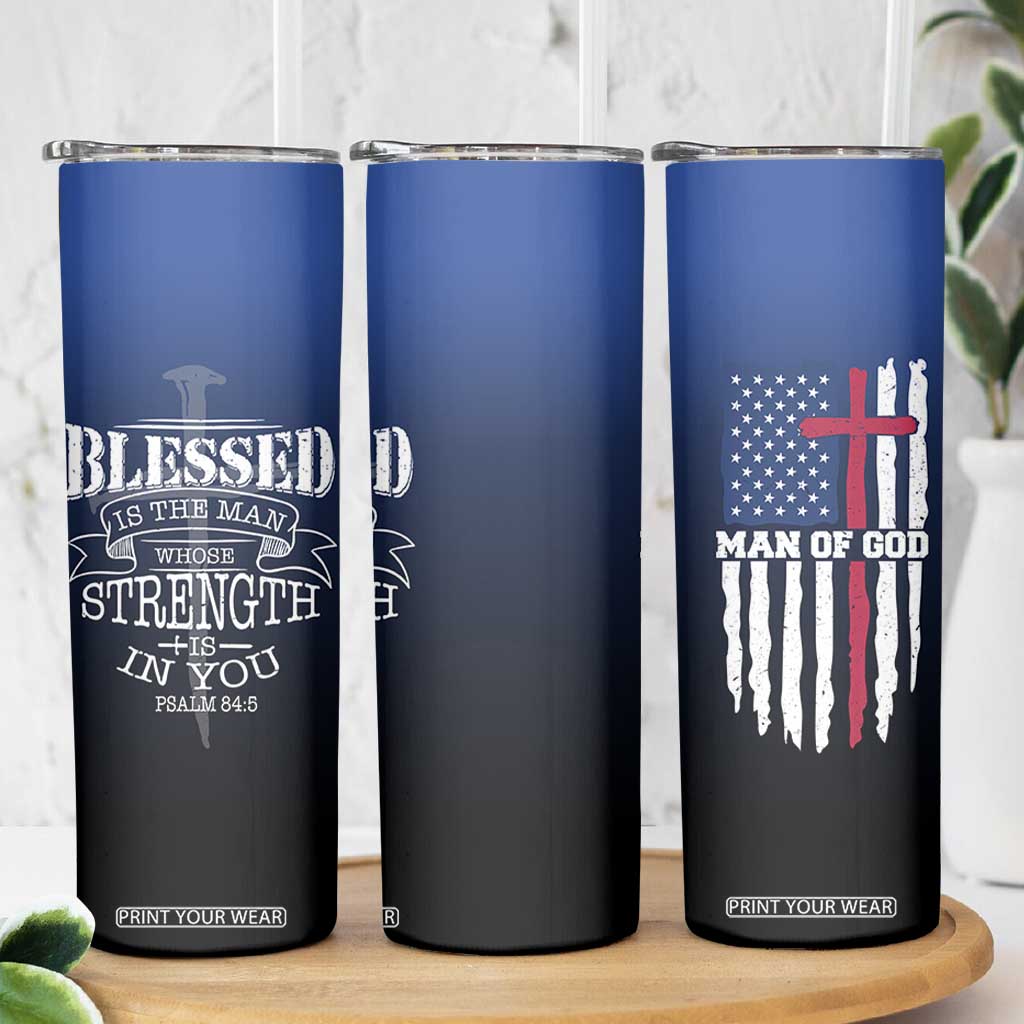Christian Gifts for Men Skinny Tumbler Religious Cross US Flag Prayer Patriotic TB10 Print Your Wear
