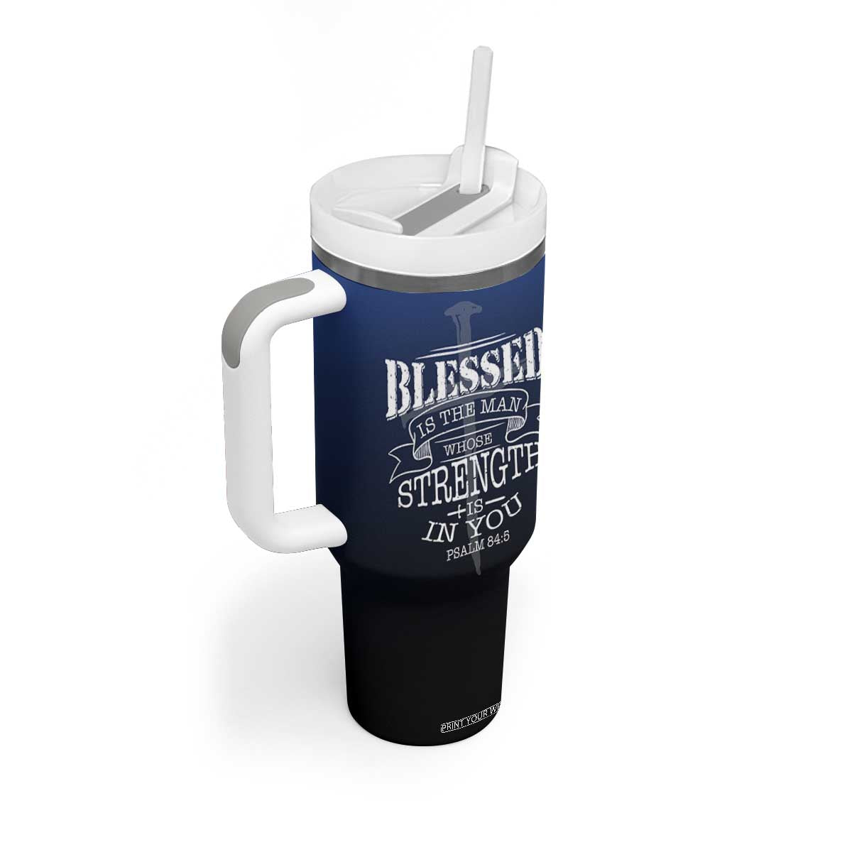 Christian Gifts for Men Tumbler With Handle Religious Cross US Flag Prayer Patriotic TB10 Print Your Wear