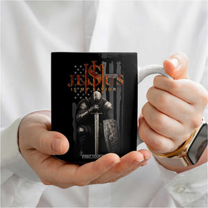 Christian Gifts for Men Coffee Mug Jesus Is My Savior Catholic Cross US Flag Prayer Patriotic TB10 Print Your Wear