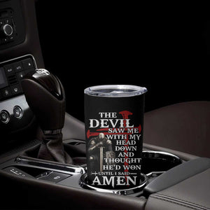 Christian Gifts for Men Tumbler Cup Jesus Is My Savior Catholic Cross US Flag Prayer Patriotic TB10 Print Your Wear
