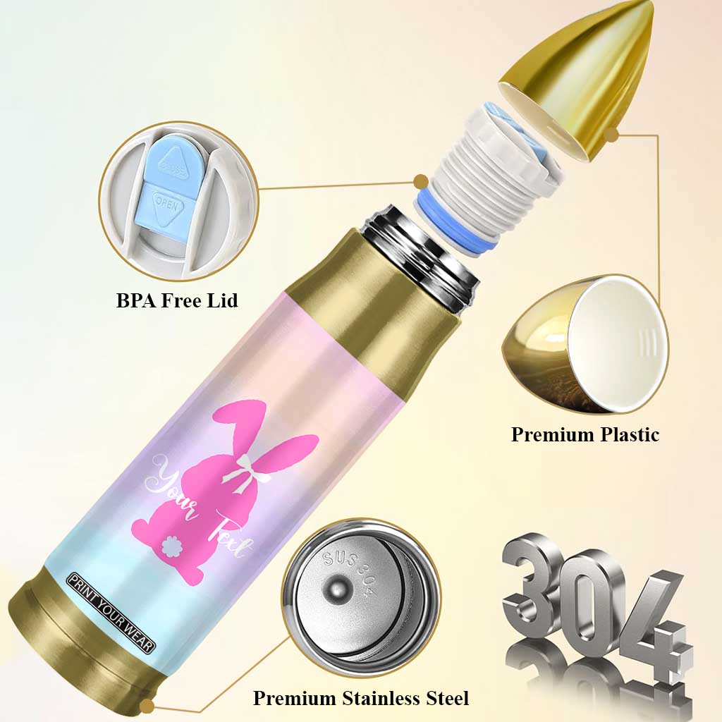 Personalized Rabbit Bullet Tumbler Custom Name Bunny Lovers Cute Easter Spring Gift for Women TB10 Print Your Wear
