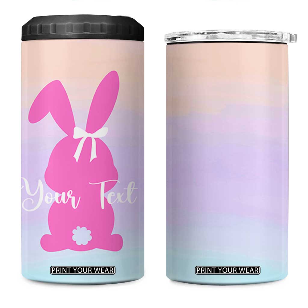 Personalized Rabbit 4 in 1 Can Cooler Tumbler Custom Name Bunny Lovers Cute Easter Spring Gift for Women