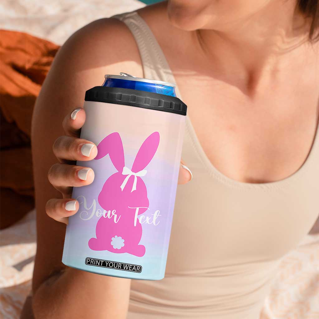 Personalized Rabbit 4 in 1 Can Cooler Tumbler Custom Name Bunny Lovers Cute Easter Spring Gift for Women TB10 Print Your Wear