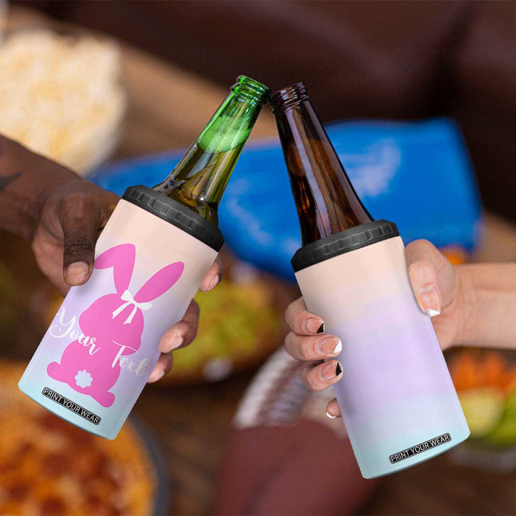 Personalized Rabbit 4 in 1 Can Cooler Tumbler Custom Name Bunny Lovers Cute Easter Spring Gift for Women TB10 Print Your Wear
