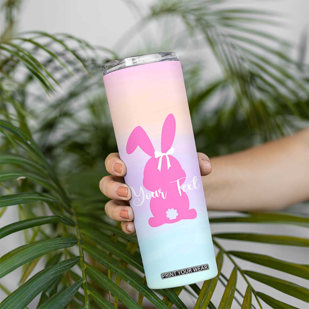 Personalized Rabbit Skinny Tumbler Custom Name Bunny Lovers Cute Easter Spring Gift for Women TB10 Print Your Wear