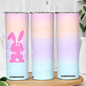 Personalized Rabbit Skinny Tumbler Custom Name Bunny Lovers Cute Easter Spring Gift for Women TB10 Print Your Wear