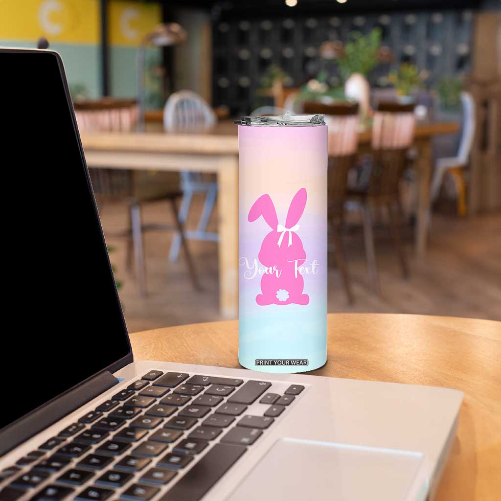 Personalized Rabbit Skinny Tumbler Custom Name Bunny Lovers Cute Easter Spring Gift for Women TB10 Print Your Wear