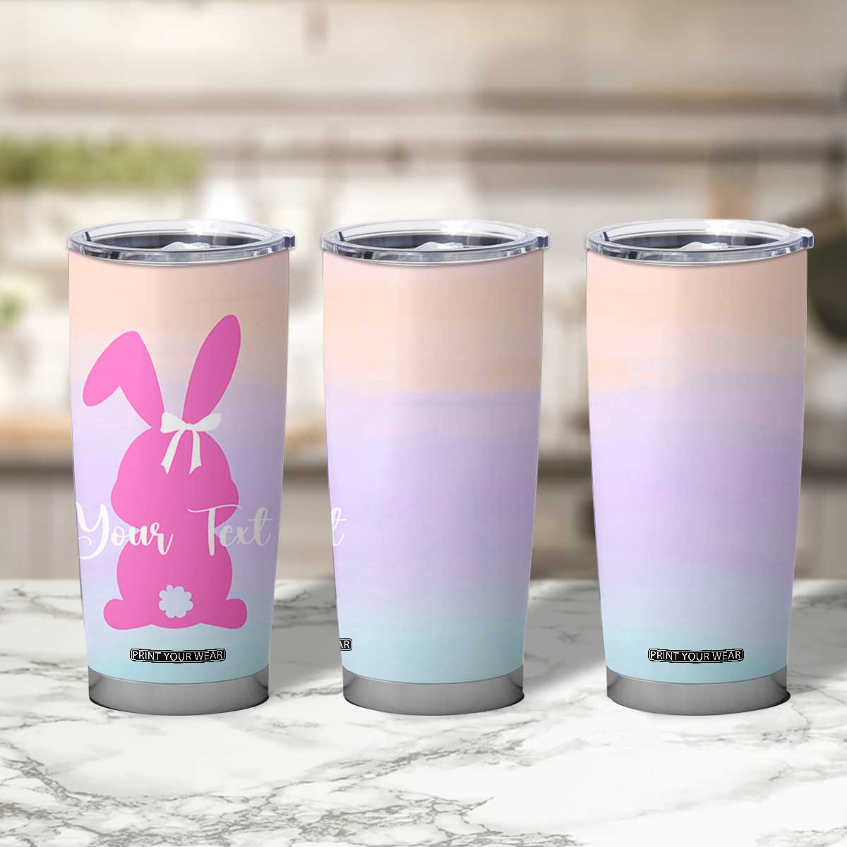 Personalized Rabbit Tumbler Cup Custom Name Bunny Lovers Cute Easter Spring Gift for Women TB10 Print Your Wear