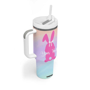 Personalized Rabbit Tumbler With Handle Custom Name Bunny Lovers Cute Easter Spring Gift for Women TB10 Print Your Wear