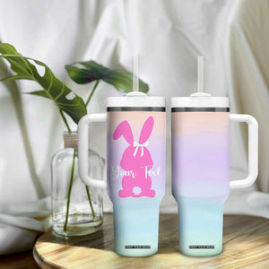 Personalized Rabbit Tumbler With Handle Custom Name Bunny Lovers Cute Easter Spring Gift for Women TB10 Print Your Wear