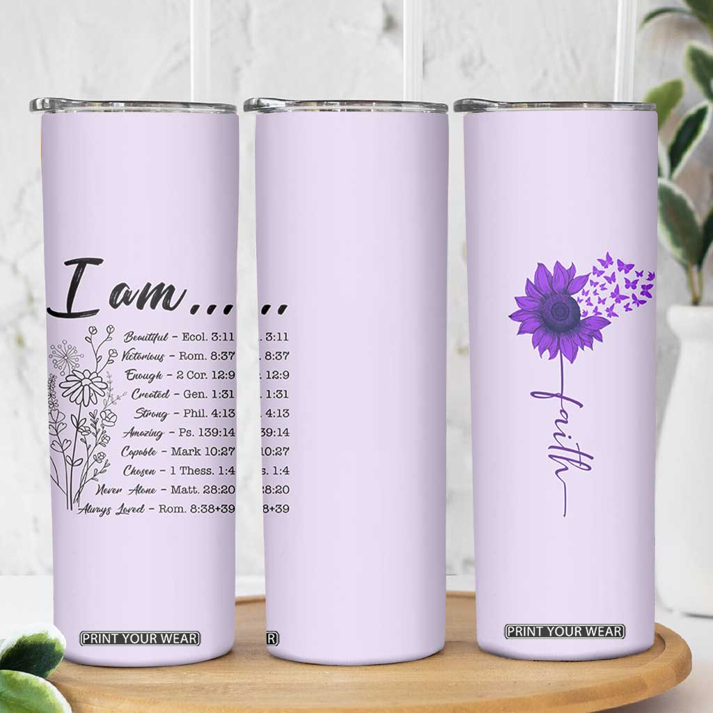 Christian Gifts for Women Faith Skinny Tumbler Inspirational Religious Bible Gift for Her TB10 Print Your Wear