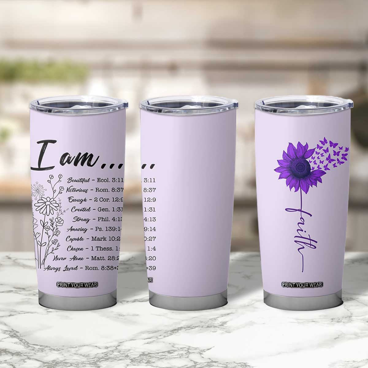 Christian Gifts for Women Faith Tumbler Cup Inspirational Religious Bible Gift for Her TB10 Print Your Wear