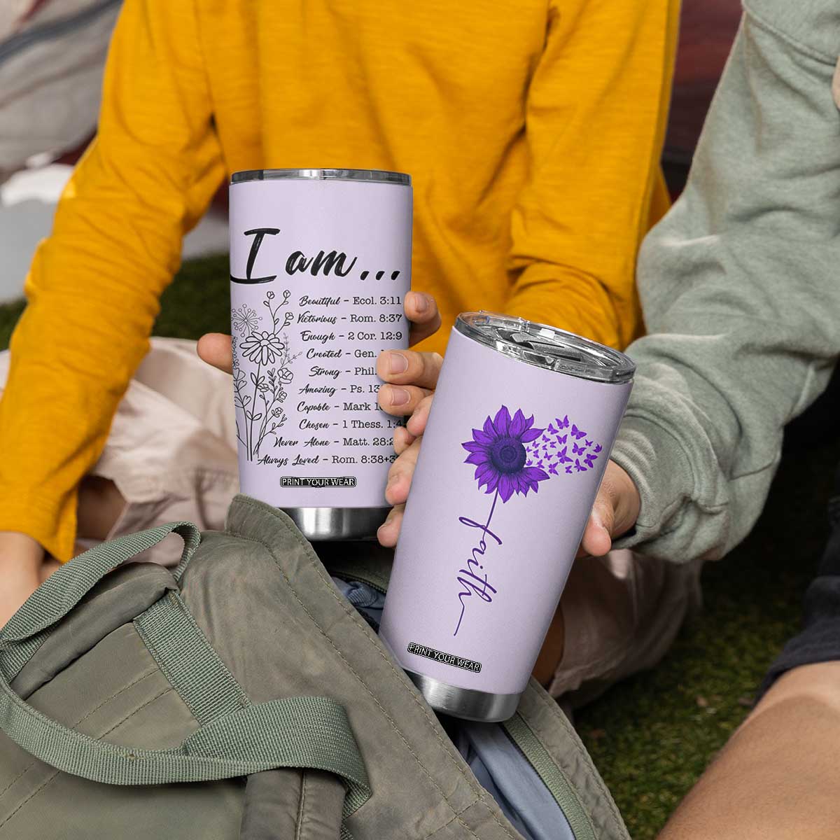 Christian Gifts for Women Faith Tumbler Cup Inspirational Religious Bible Gift for Her TB10 Print Your Wear