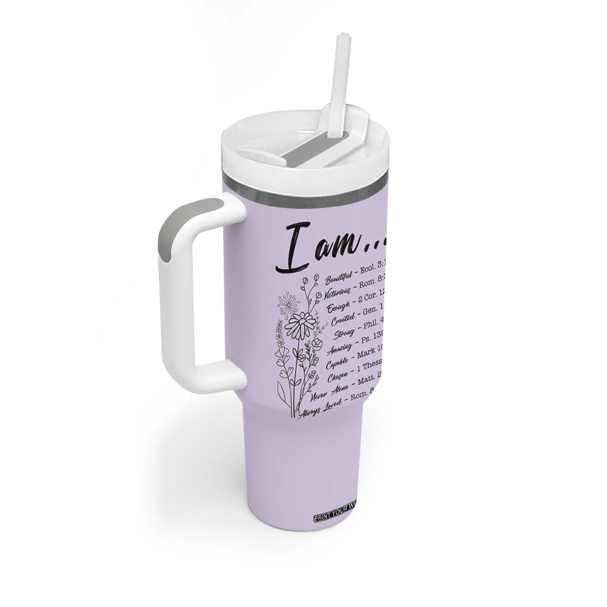 Christian Gifts for Women Faith Tumbler With Handle Inspirational Religious Bible Gift for Her TB10 Print Your Wear