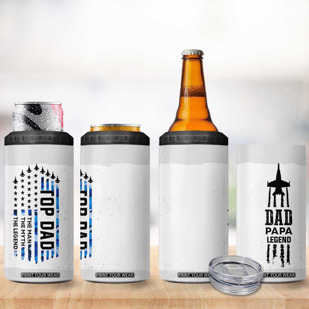 Fathers Day Dad Gifts 4 in 1 Can Cooler Tumbler From Daughter Son Dad Birthday Gift Camo US Flag TB10 Print Your Wear