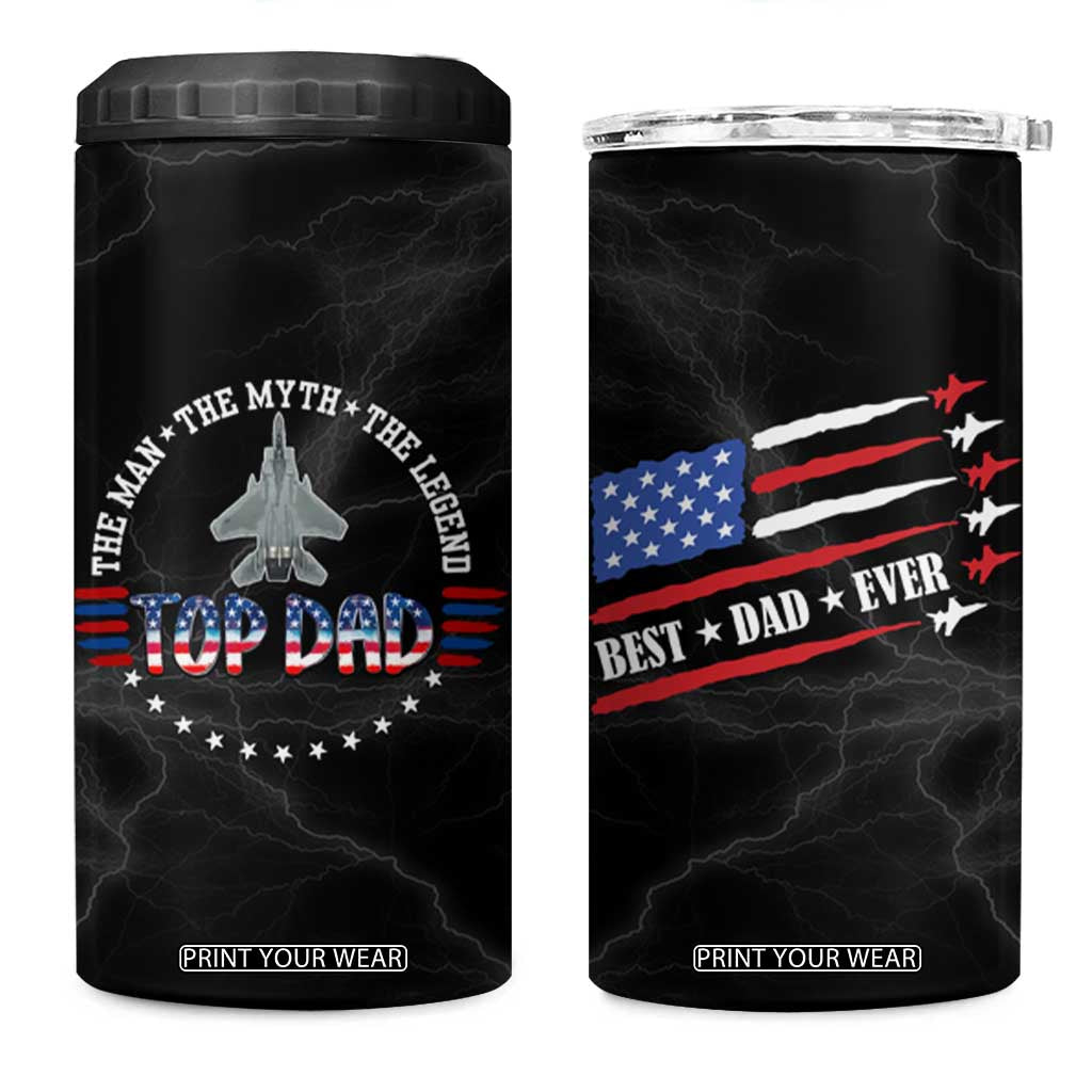 Christmas Gifts for Dad 4 in 1 Can Cooler Tumbler Best Dad Ever The Man The Myth The Legend TB10 One Size: 16 oz Black Print Your Wear