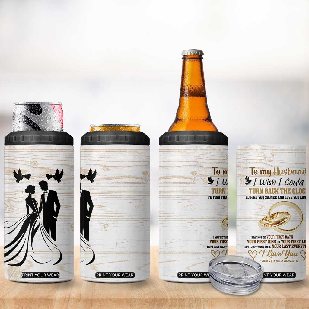 Gifts For Husband From Wife 4 in 1 Can Cooler Tumbler To My Husband I Love You Wedding Anniversary Gift TB10 Print Your Wear