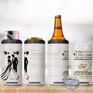 Gifts For Husband From Wife 4 in 1 Can Cooler Tumbler To My Husband I Love You Wedding Anniversary Gift TB10 Print Your Wear