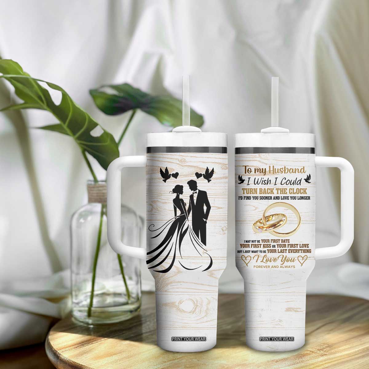 Gifts For Husband From Wife Tumbler With Handle To My Husband I Love You Wedding Anniversary Gift TB10 Print Your Wear
