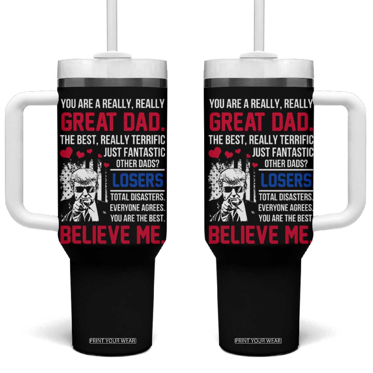 Christmas Gifts for Dad Tumbler With Handle for Christmas Fathers Day TB10 One Size: 40 oz Black Print Your Wear