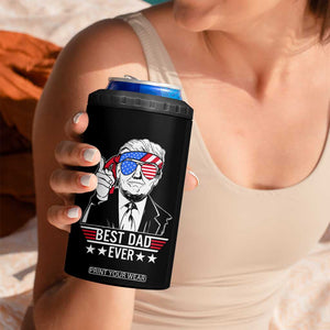 Christmas Gifts for Dad 4 in 1 Can Cooler Tumbler Best Dad Ever American Flag TB10 Print Your Wear