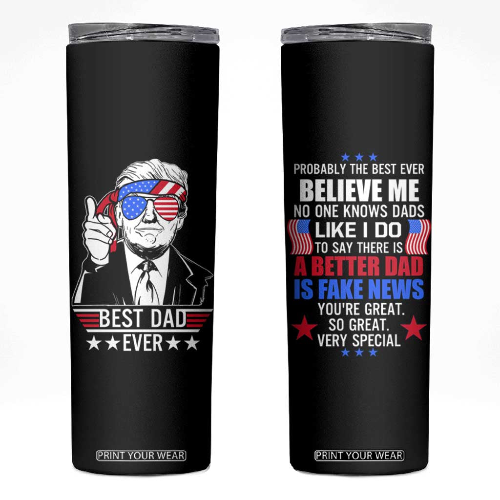 Christmas Gifts for Dad Skinny Tumbler Best Dad Ever American Flag TB10 Black Print Your Wear