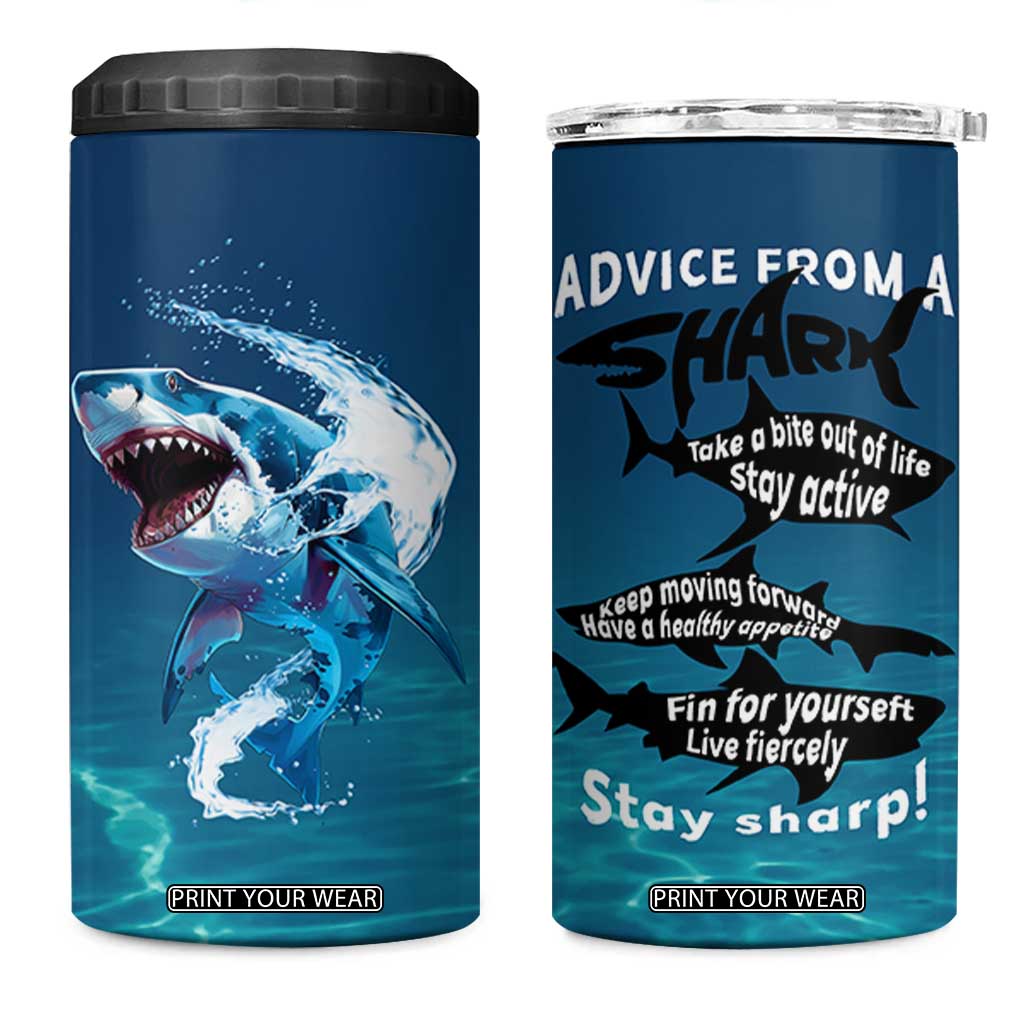 Shark Lovers 4 in 1 Can Cooler Tumbler Everything Will Kill You So Choose Something Fun TB10 One Size: 16 oz Blue Print Your Wear