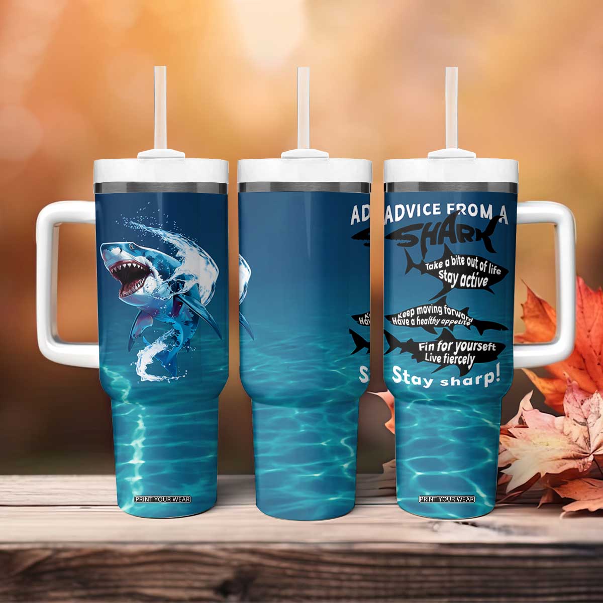 Shark Lovers Tumbler With Handle Everything Will Kill You So Choose Something Fun TB10 Print Your Wear