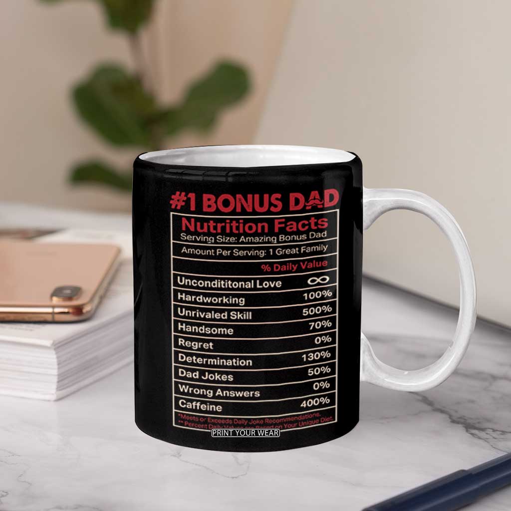 Bonus Dad Gifts Coffee Mug Stepdad American Flag Fathers Day TB10 Print Your Wear