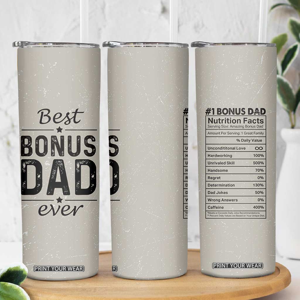 Best Bonus Dad Ever Skinny Tumbler Stepdad Fathers Day Gifts From Stepdaughter Stepson TB10 Print Your Wear