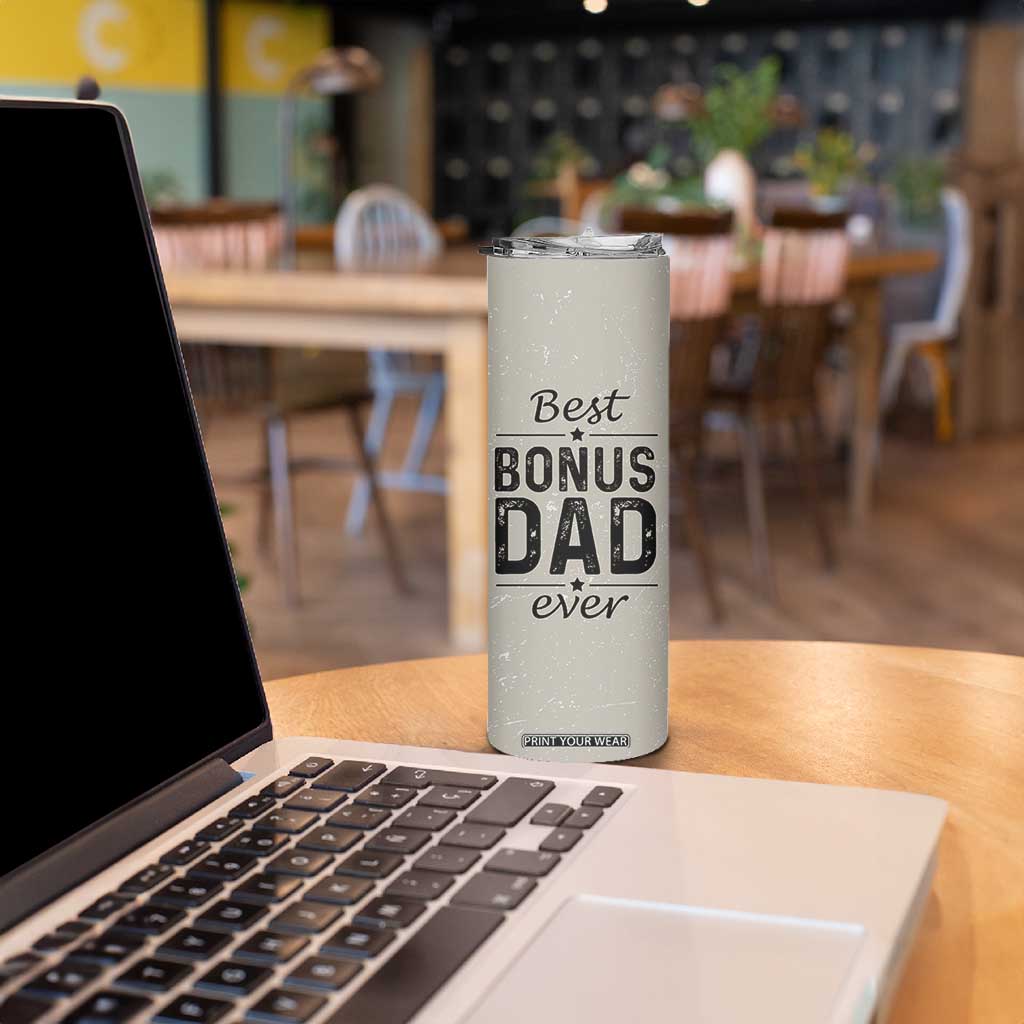 Best Bonus Dad Ever Skinny Tumbler Stepdad Fathers Day Gifts From Stepdaughter Stepson TB10 Print Your Wear