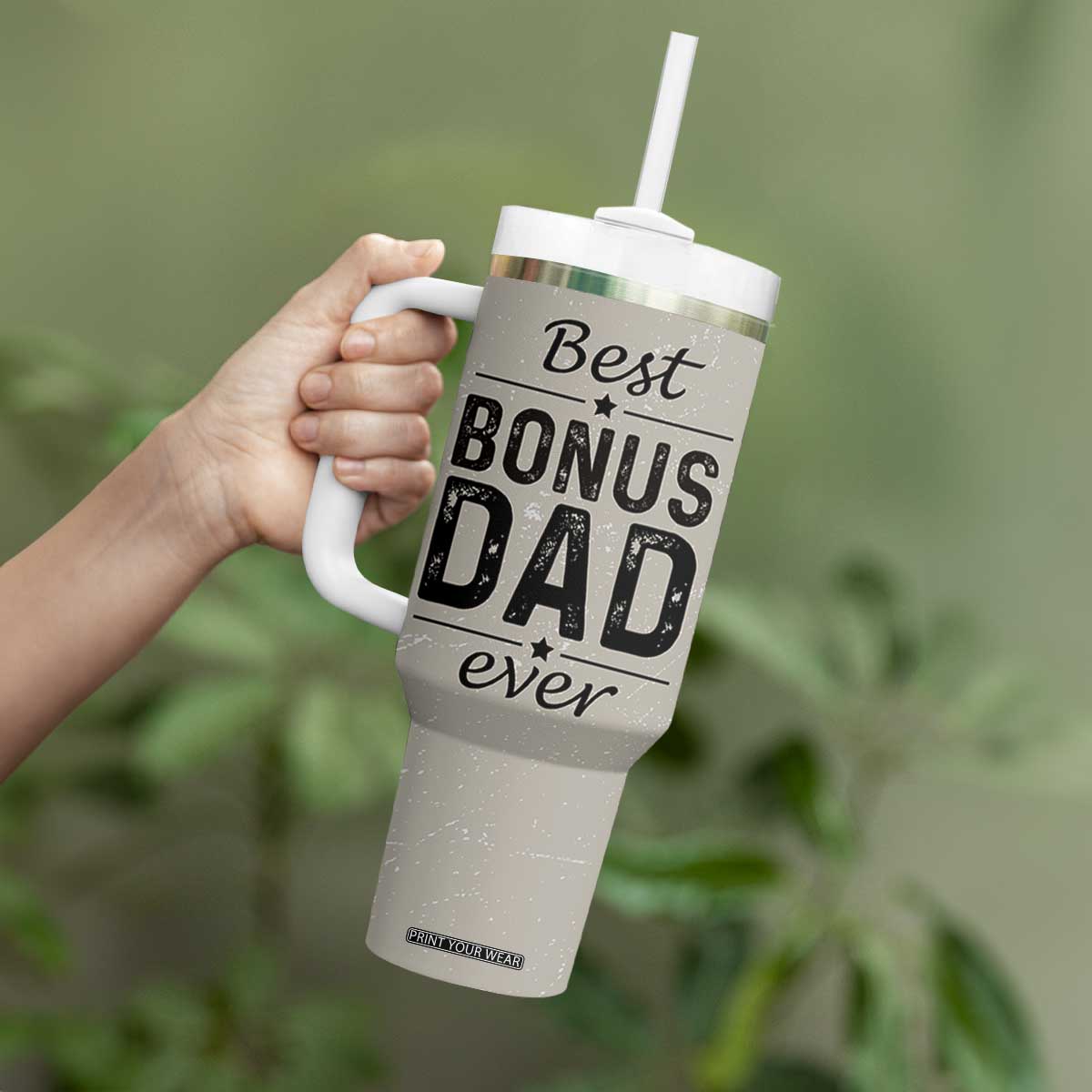 Best Bonus Dad Ever Tumbler With Handle Stepdad Fathers Day Gifts From Stepdaughter Stepson TB10 Print Your Wear