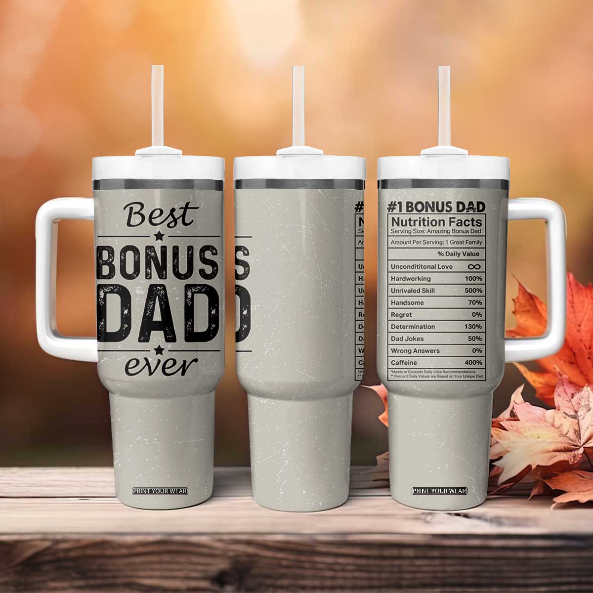 Best Bonus Dad Ever Tumbler With Handle Stepdad Fathers Day Gifts From Stepdaughter Stepson TB10 Print Your Wear
