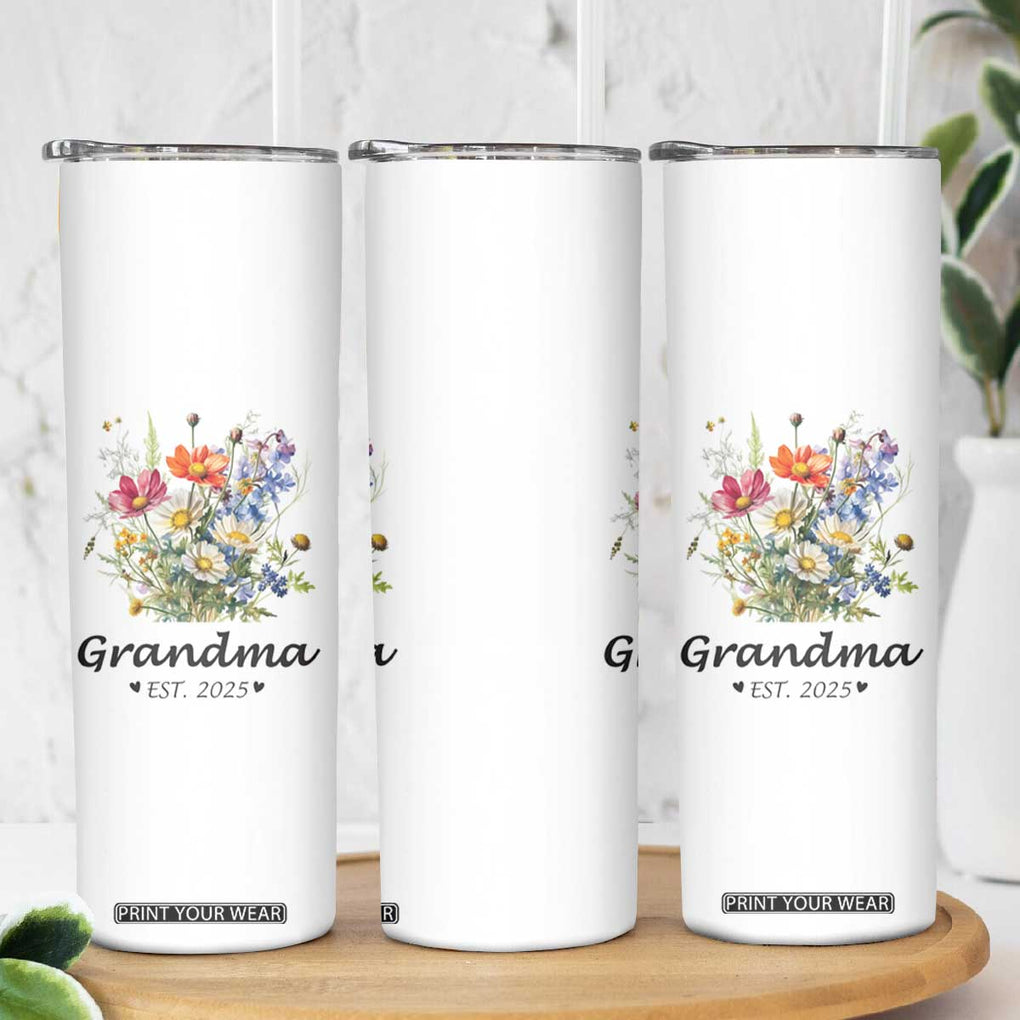 Promoted to Grandma Skinny Tumbler Granny Est.2025 Pregnancy Announcement Gifts for New Grandparents TB10 Print Your Wear