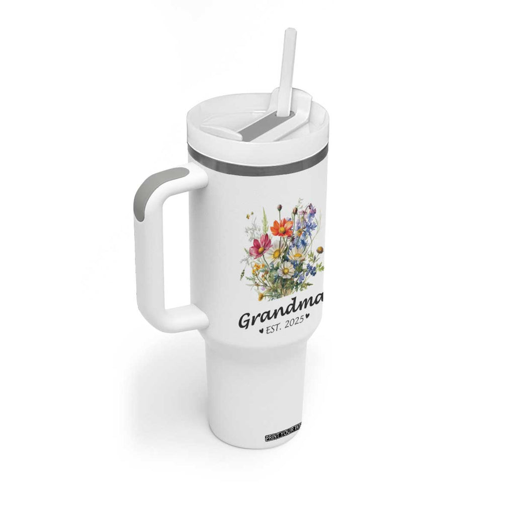 Promoted to Grandma Tumbler With Handle Granny Est.2025 Pregnancy Announcement Gifts for New Grandparents TB10 Print Your Wear