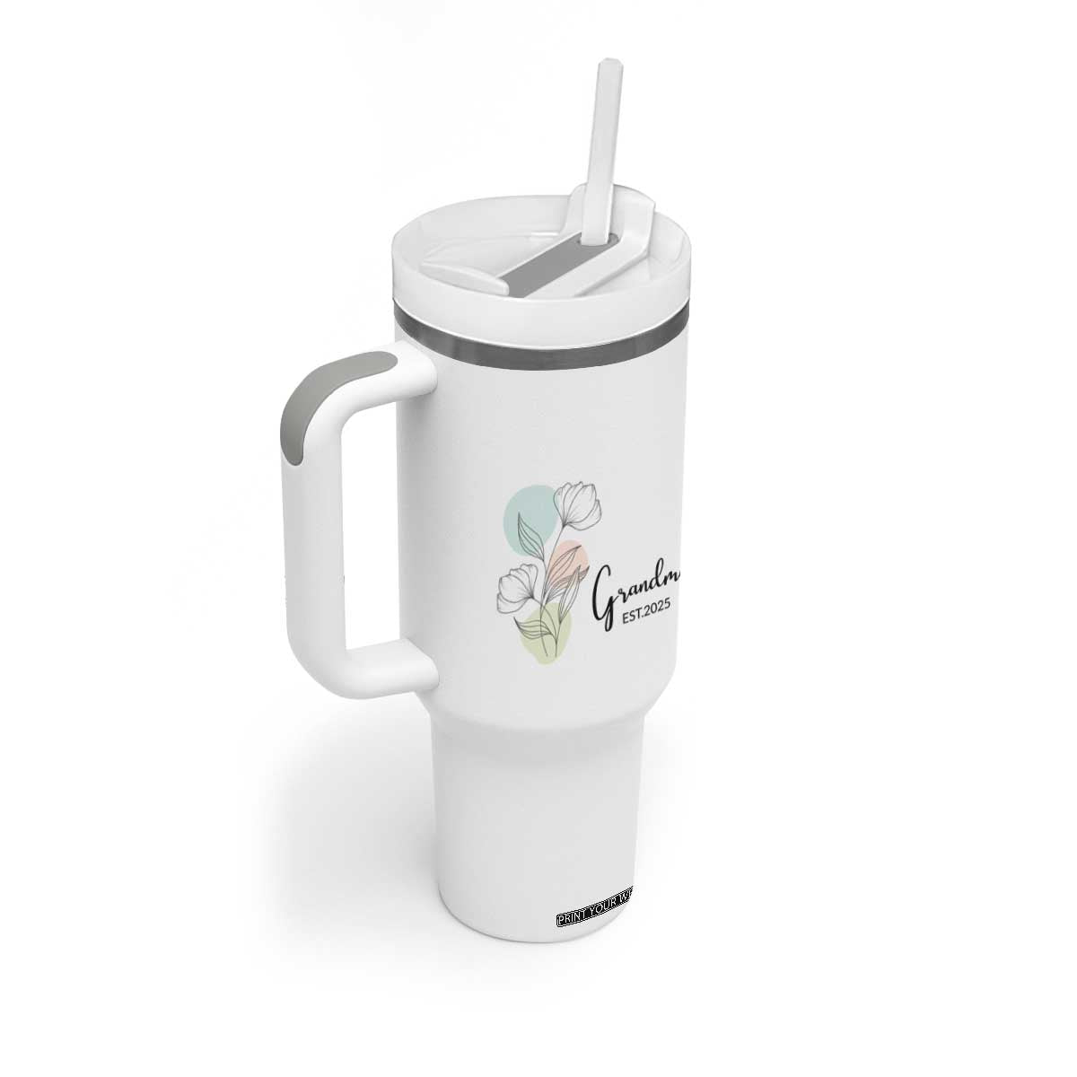 Promoted to Grandma Tumbler With Handle Est 2025 New Grandmother Gift TB10 Print Your Wear