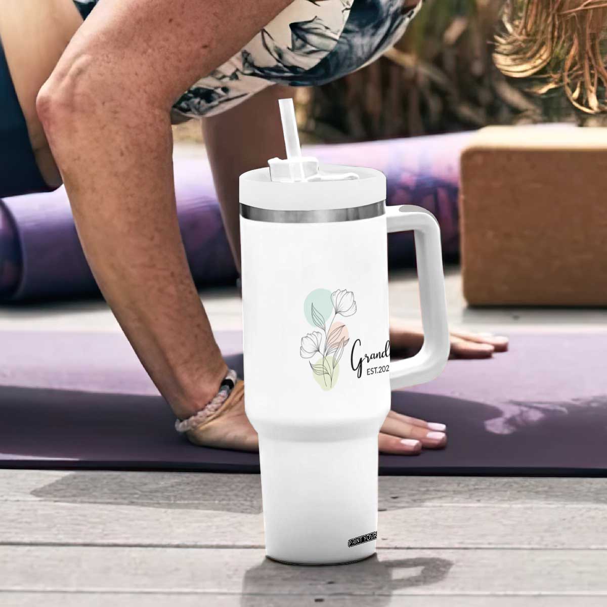 Promoted to Grandma Tumbler With Handle Est 2025 New Grandmother Gift TB10 Print Your Wear