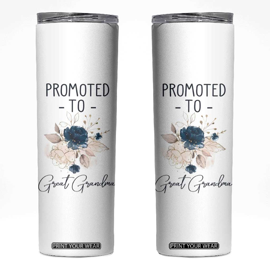 Promoted to Grandma Skinny Tumbler First Time Grandmother New Nana Gift TB10 White Print Your Wear