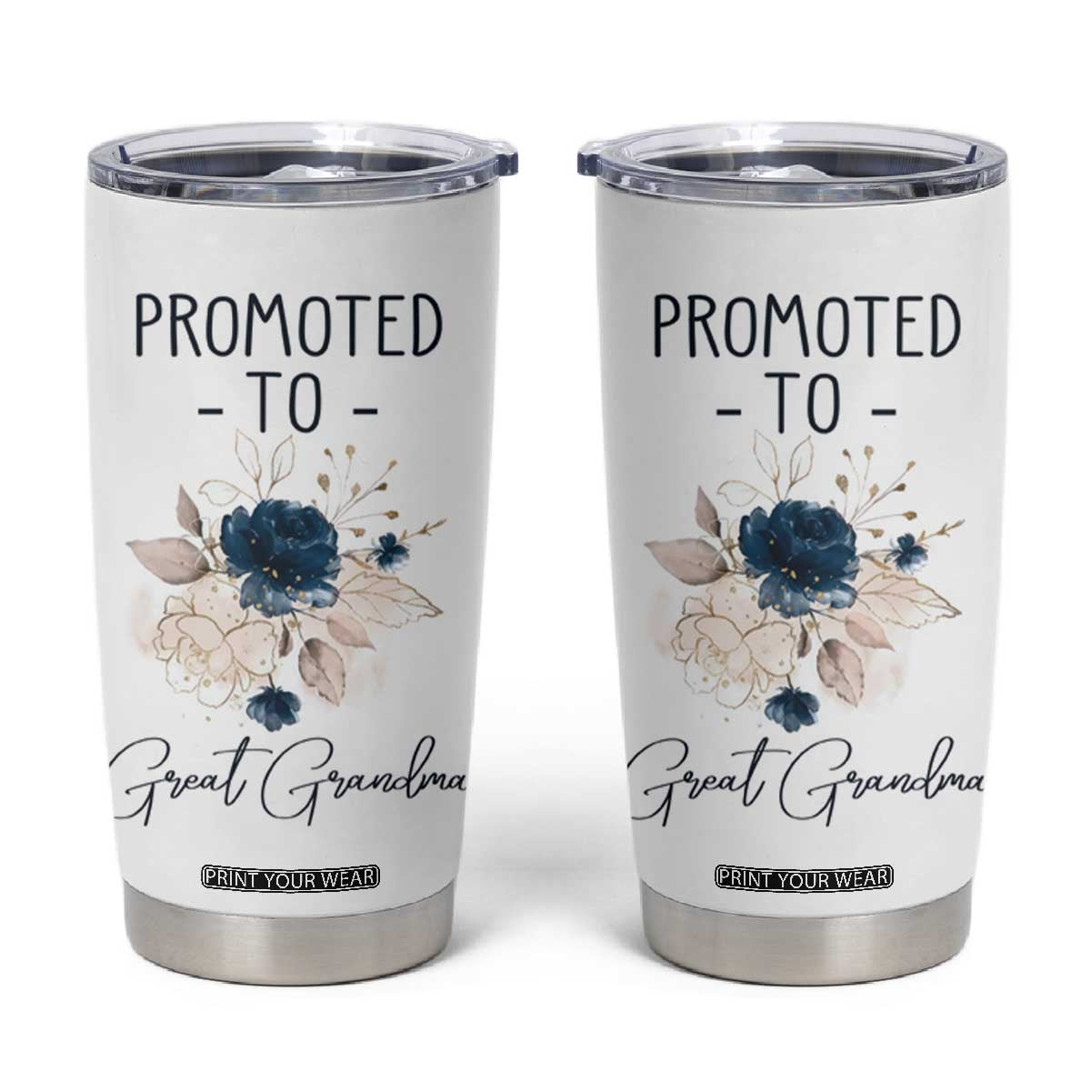 Promoted to Grandma Tumbler Cup First Time Grandmother New Nana Gift TB10 White Print Your Wear