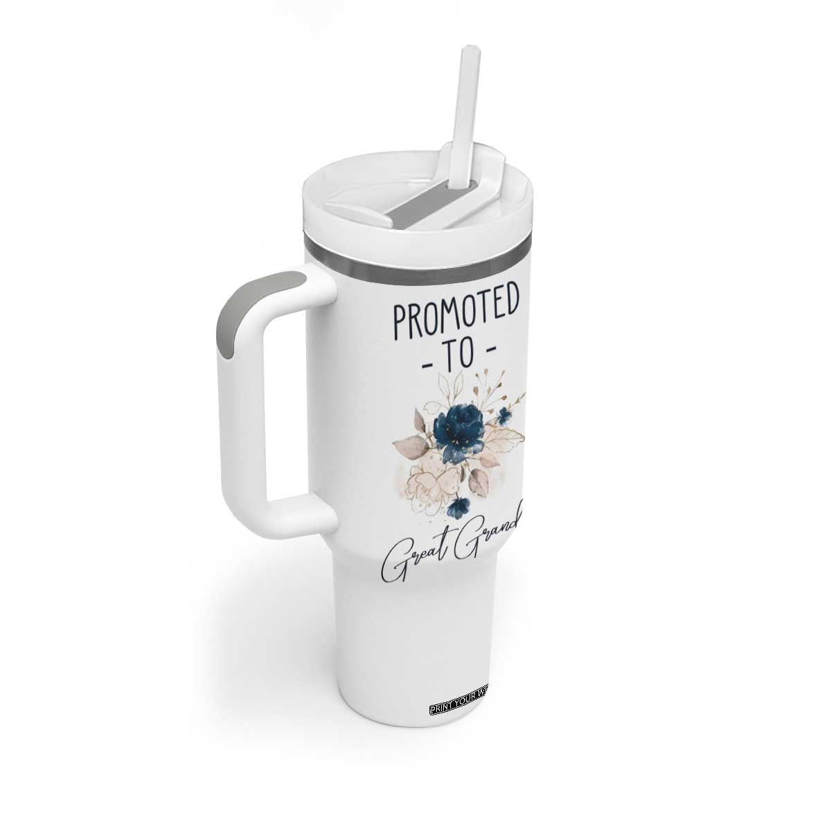 Promoted to Grandma Tumbler With Handle First Time Grandmother New Nana Gift TB10 Print Your Wear