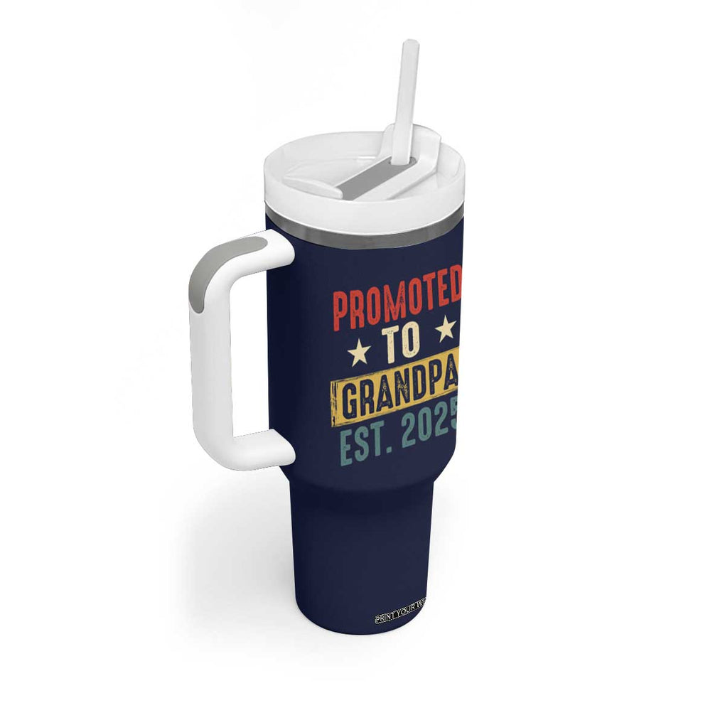 New Granddad Tumbler With Handle Promoted To Grandpa Est.2025 Vintage TB10 Print Your Wear