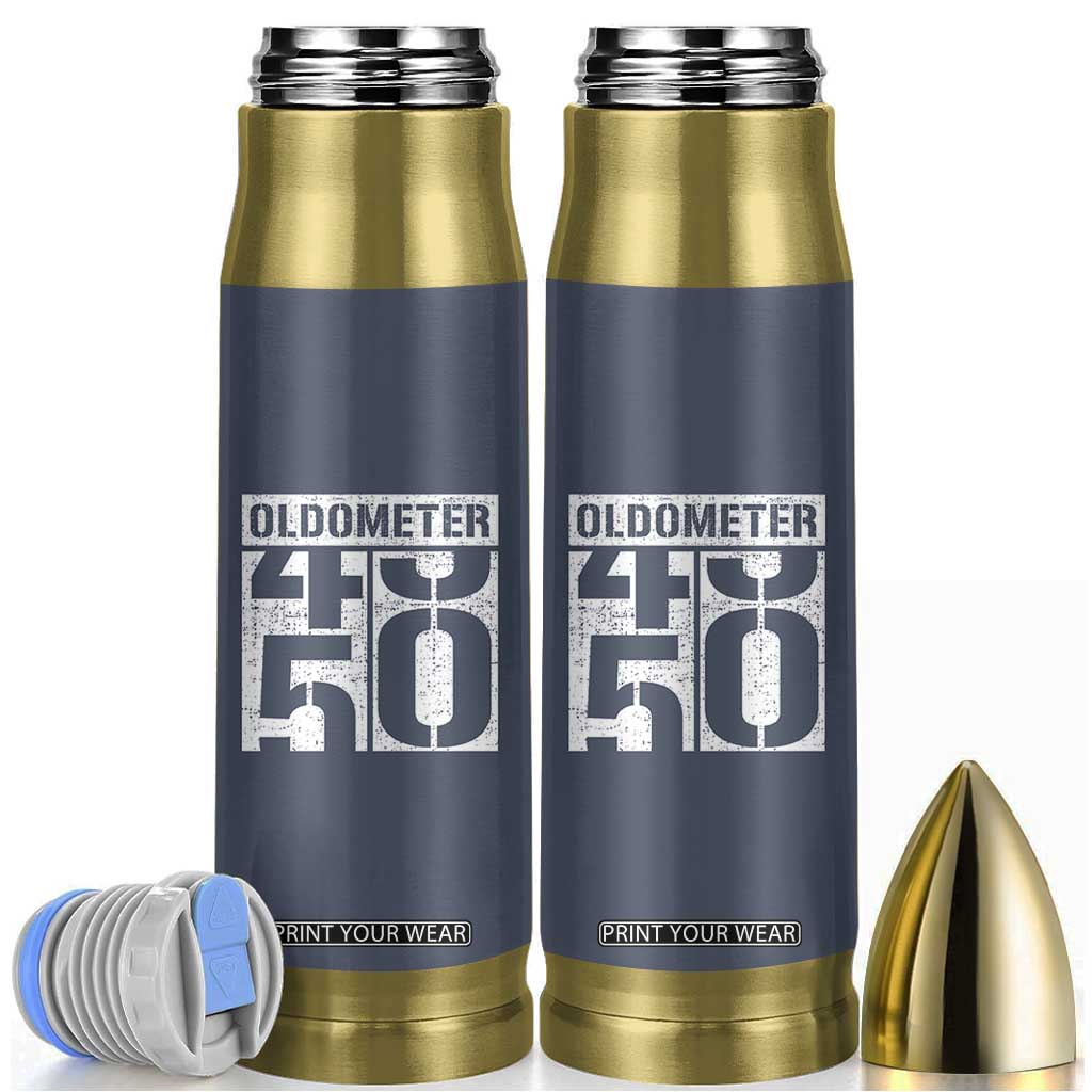 Funny 50th Birthday Bullet Tumbler Oldometer Odometer 1976 50 Year Old Birthday Old Joke TB10 Navy Print Your Wear